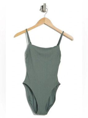 Vitamin A Jenna One Piece Swimsuit in Sea Green EcoRib, Vitamin A Jenna Bodysuit